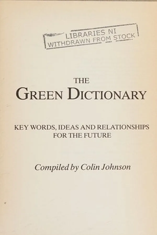 Capa de The green dictionary