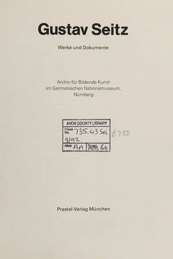 Capa de Gustav Seitz