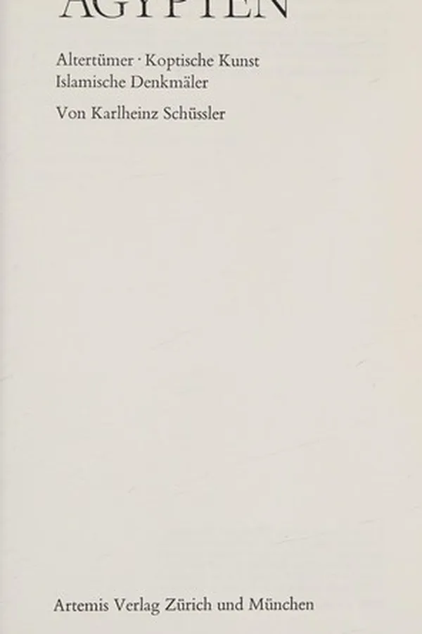 Capa de Ägypten. Altertümer-Koptische Kunst-Islamische Denkmäler.