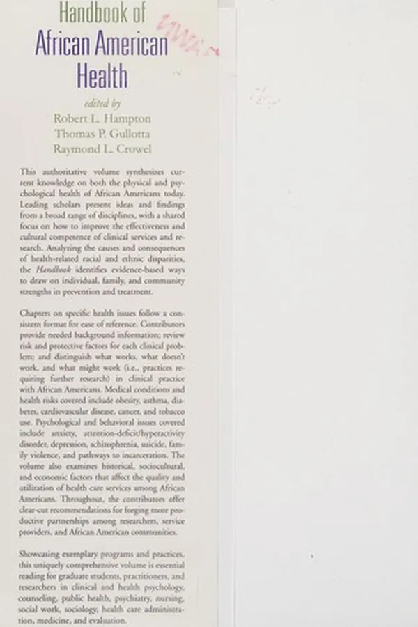 Capa de Handbook of African American health