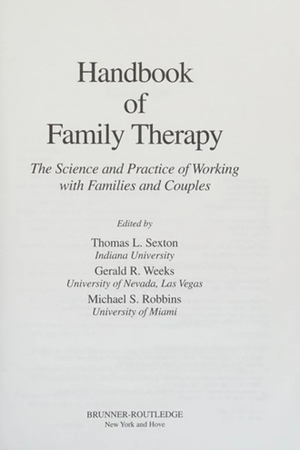 Capa de Handbook of family therapy