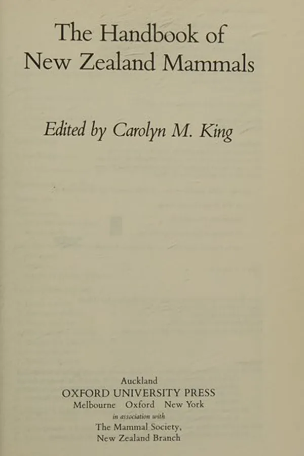 Capa de The Handbook of New Zealand mammals