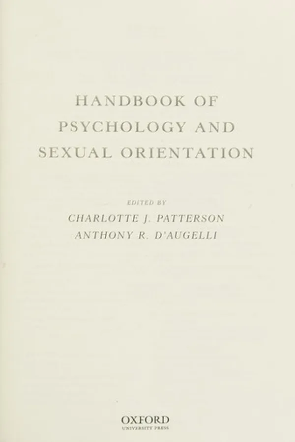 Capa de Handbook of psychology and sexual orientation