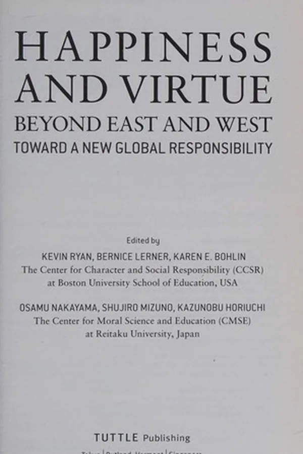 Capa de Happiness and virtue beyond East and West
