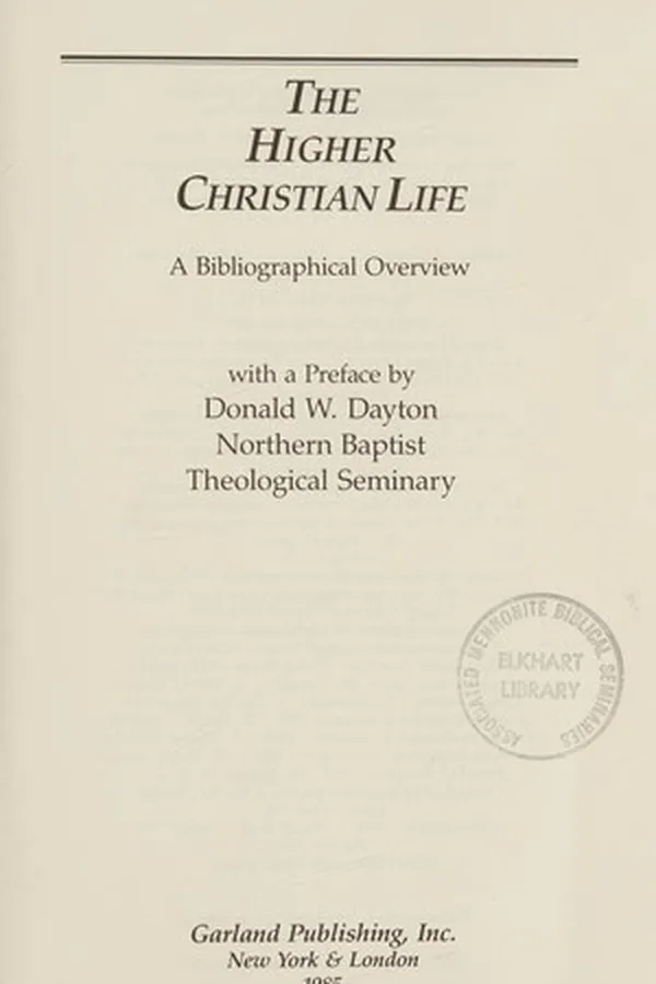 Capa de The Higher Christian life