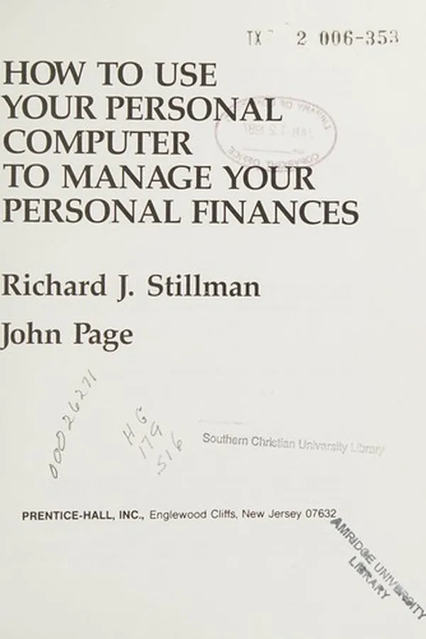 Capa de How to Use Your Personal Computer to Manage Your Personal Finances