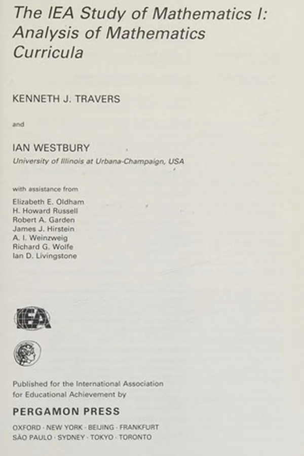 Capa de The IEA study of mathematics