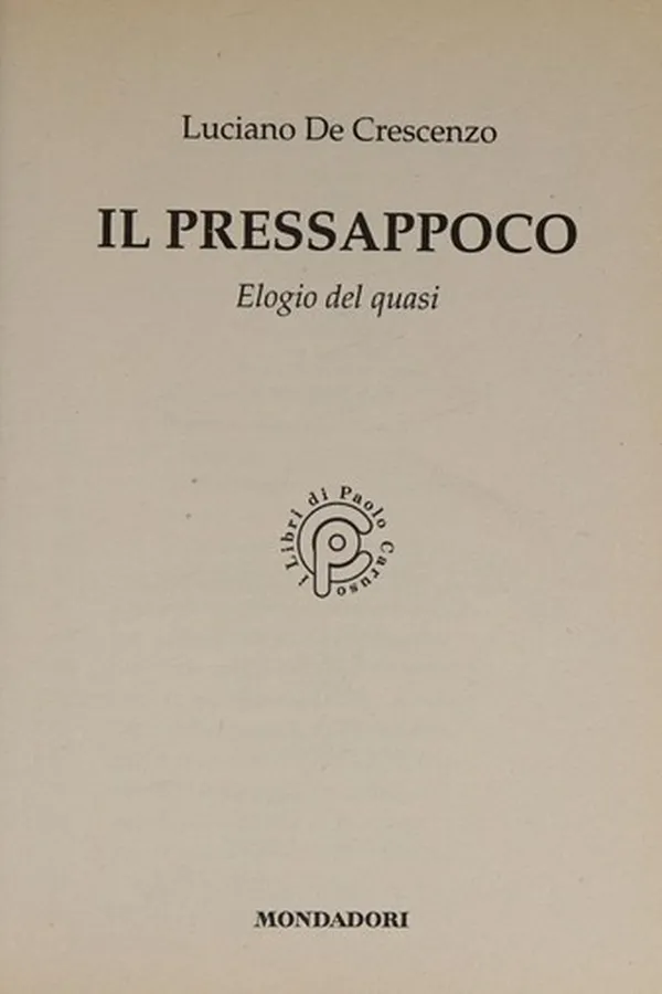 Capa de Il pressappoco