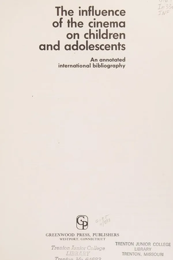 Capa de The influence of the cinema on children and adolescents