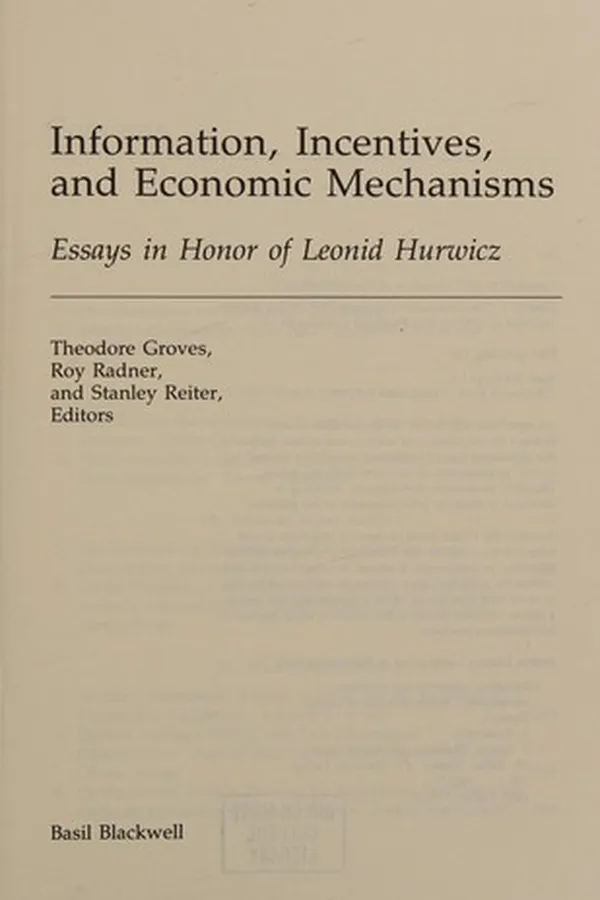 Capa de Information, incentives, and economic mechanisms