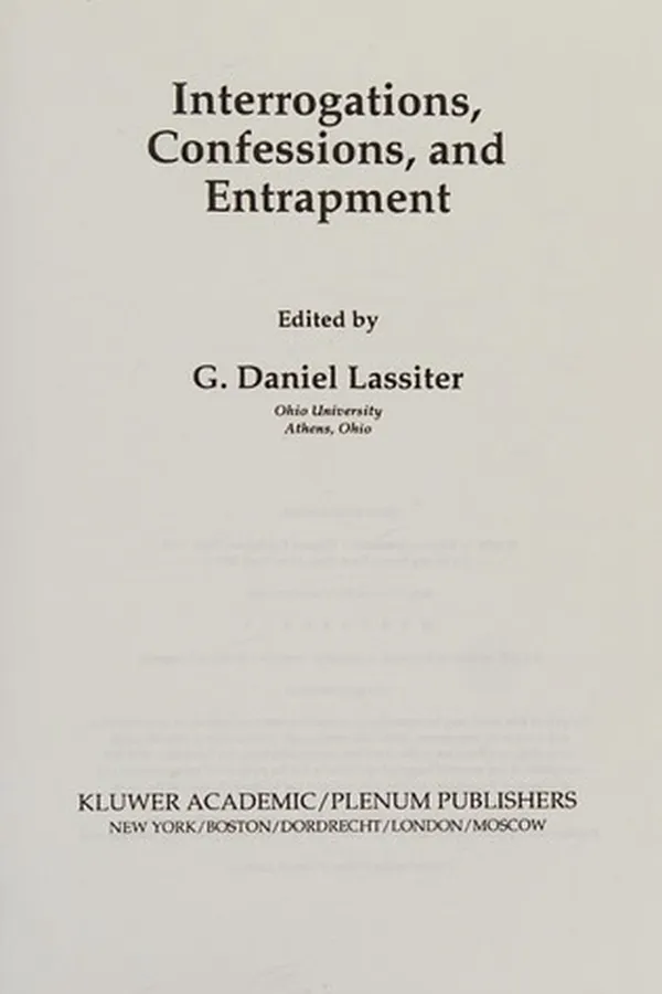Capa de Interrogations, confessions, and entrapment