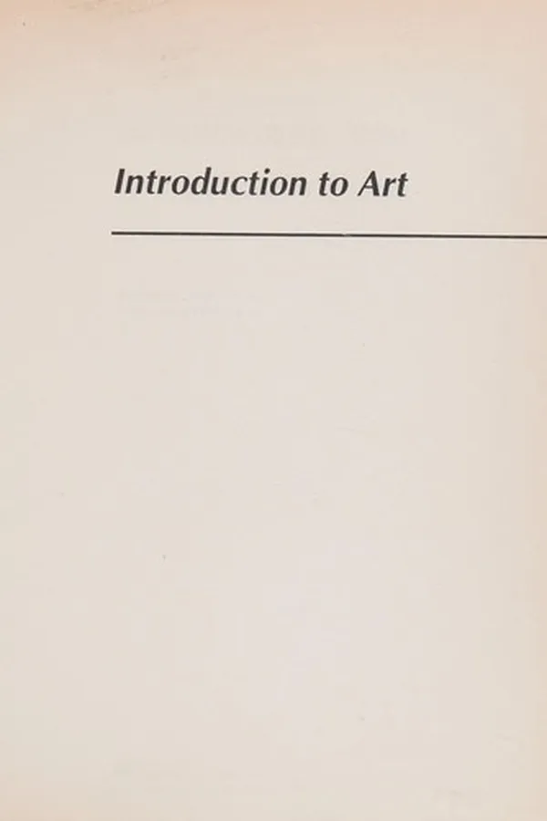 Capa de Introduction to art