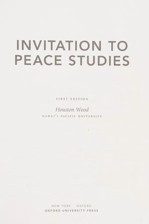 Capa de invitation to peace studies