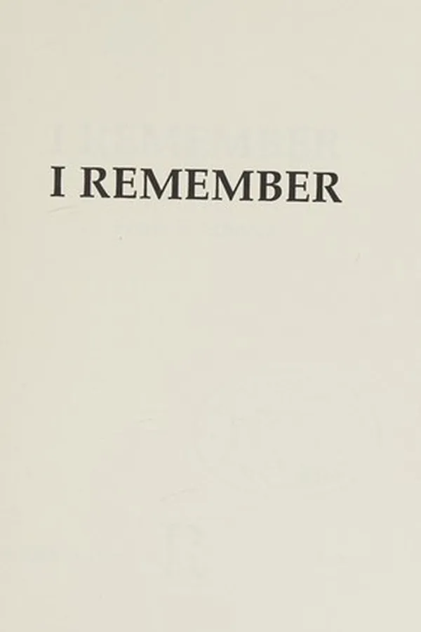 Capa de I remember
