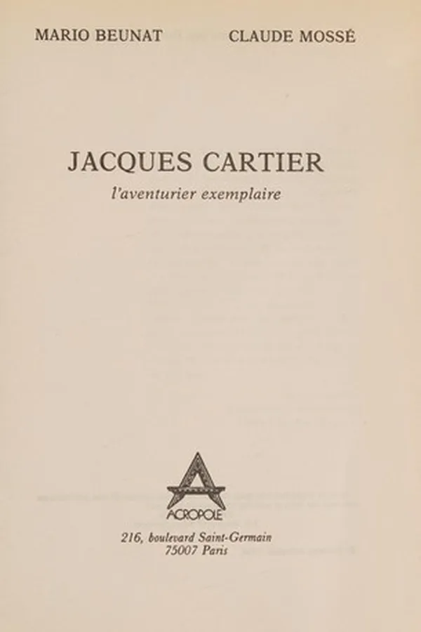 Capa de Jacques Cartier, l'aventurier exemplaire