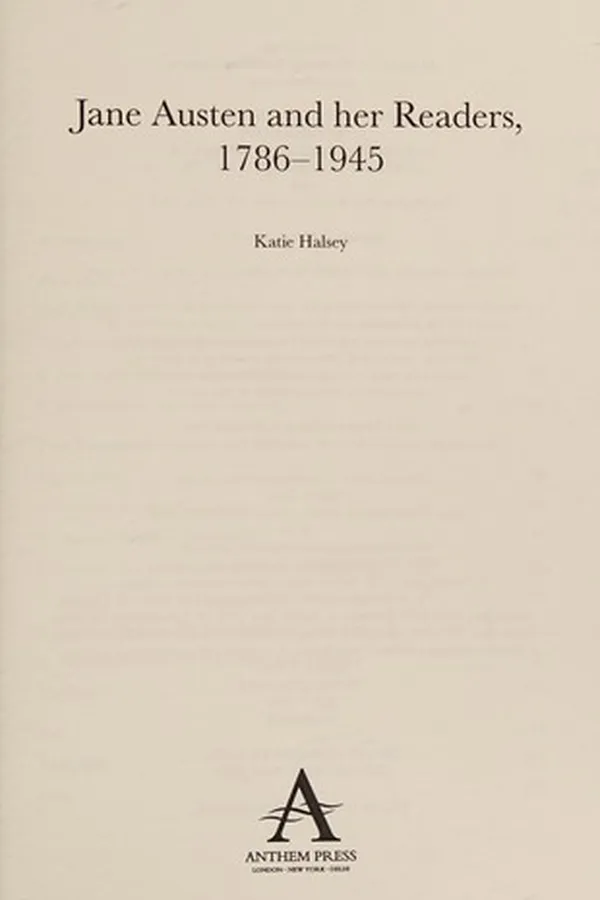 Capa de Jane Austen and her readers, 1786-1945