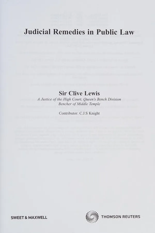 Capa de Judicial remedies in public law