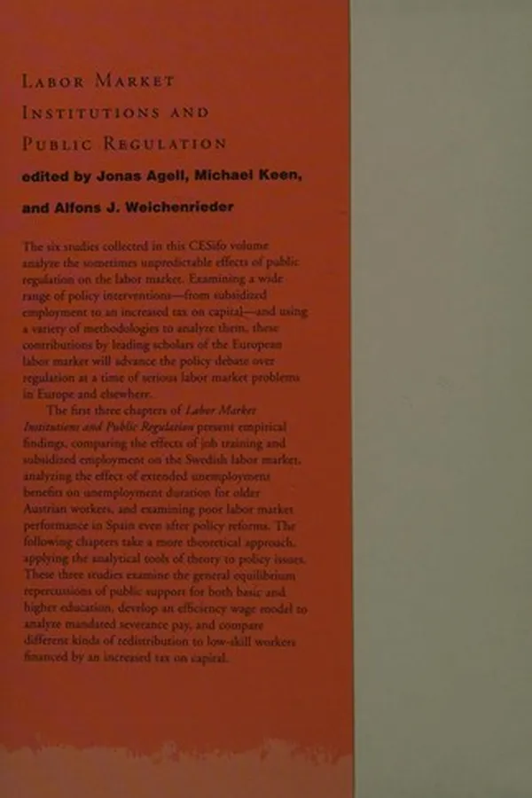Capa de Labor market institutions and public regulation