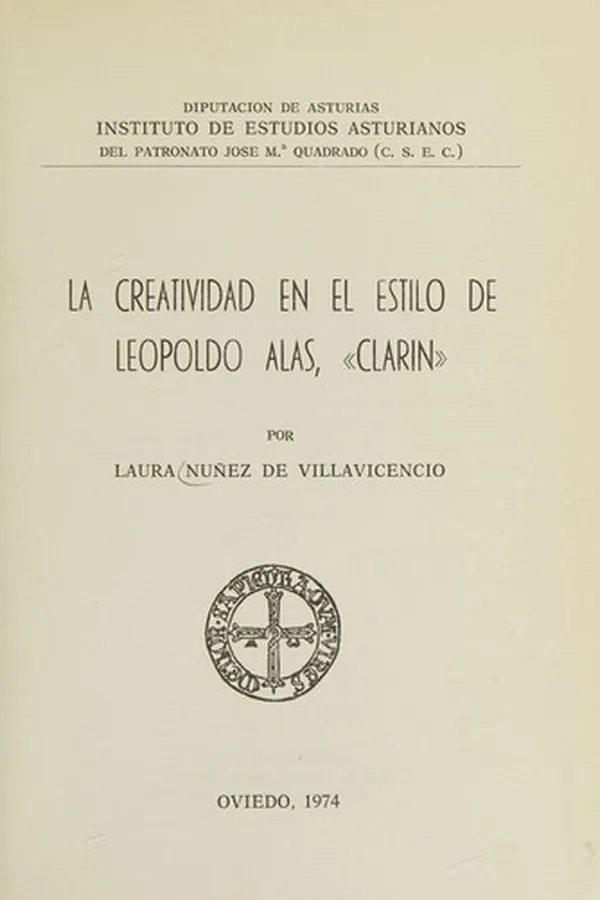 Capa de La creatividad en el estilo de Leopoldo Alas, "Clarín"