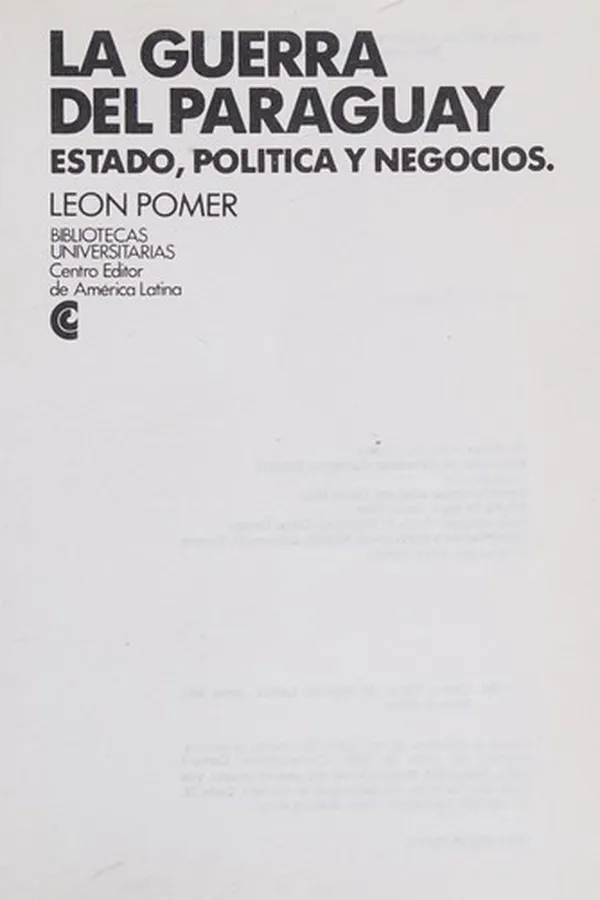 Capa de La guerra del Paraguay