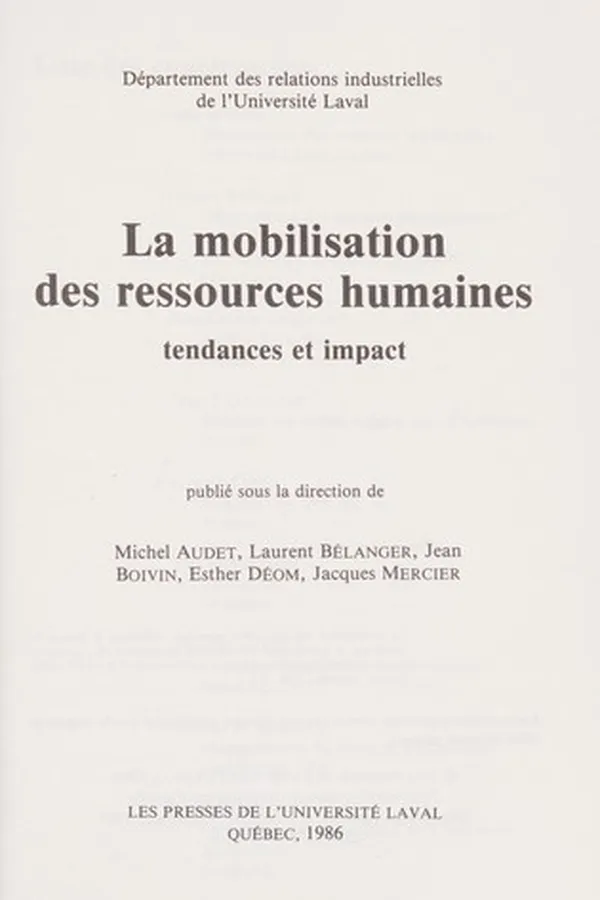 Capa de LA Mobilisation Des Ressources Humaines