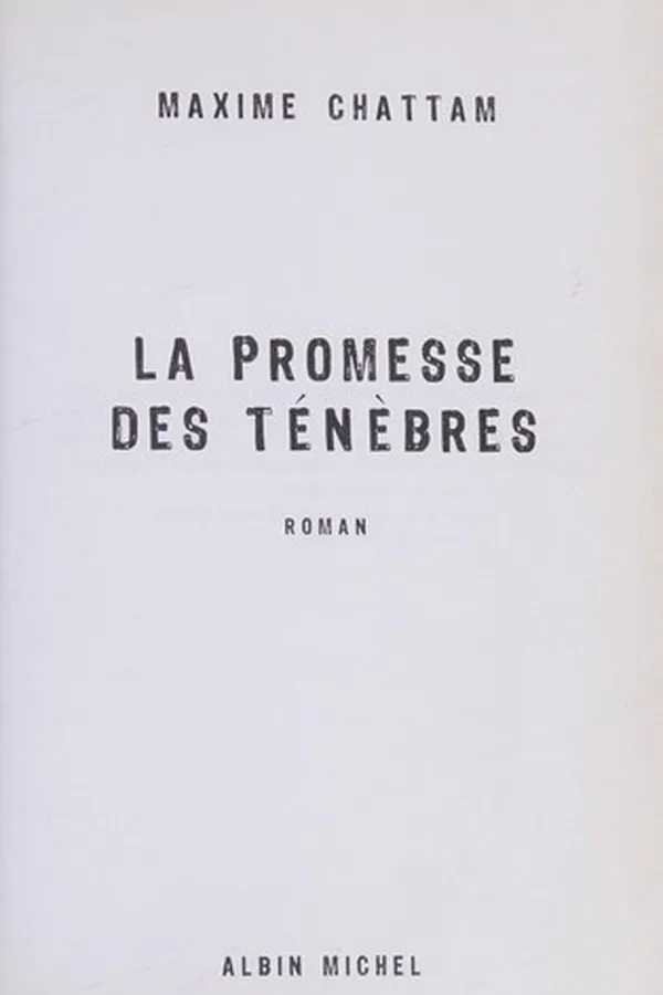 Capa de Promesse Des Tenebres (La) (Romans, Nouvelles, Recits (Domaine Francais)) (French Edition)