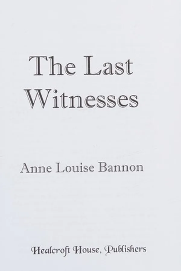 Capa de Last Witnesses