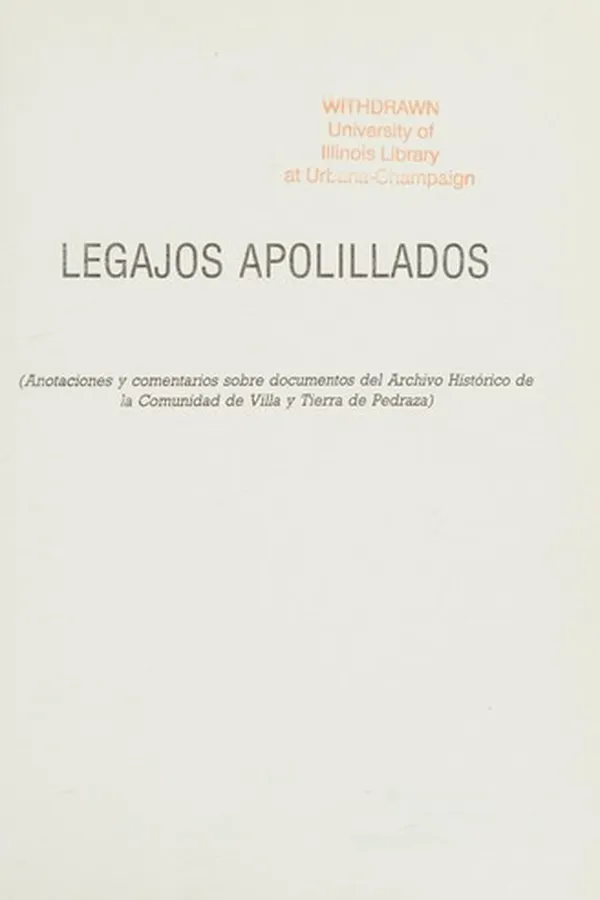 Cover of Legajos apolillados