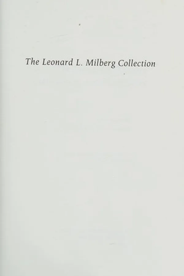 Capa de The Leonard L. Milberg Collection of American Poetry