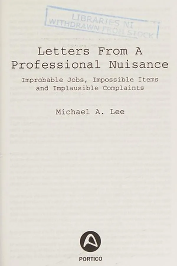 Capa de Letters from a professional nuisance