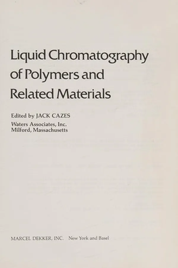 Capa de Liquid chromatography of polymers and related materials