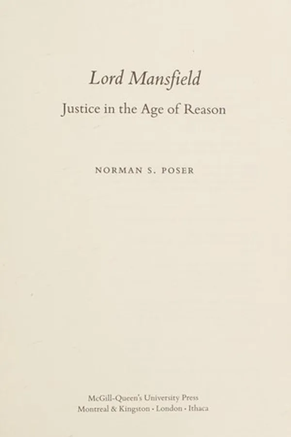 Capa de Lord Mansfield