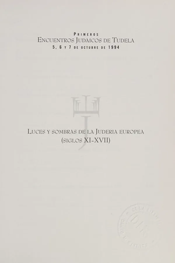 Capa de Luces y sombras de la Judería europea (siglos XI-XVII)