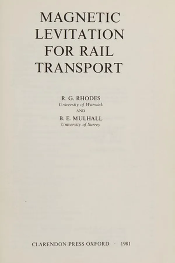 Capa de Magnetic levitation for rail transport