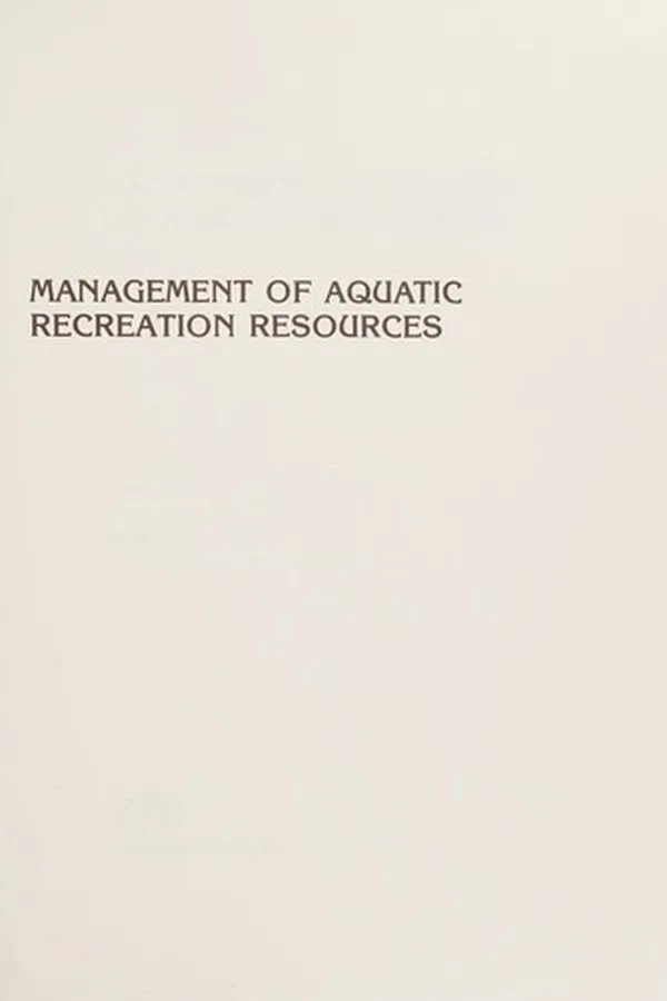 Capa de Management of aquatic recreation resources