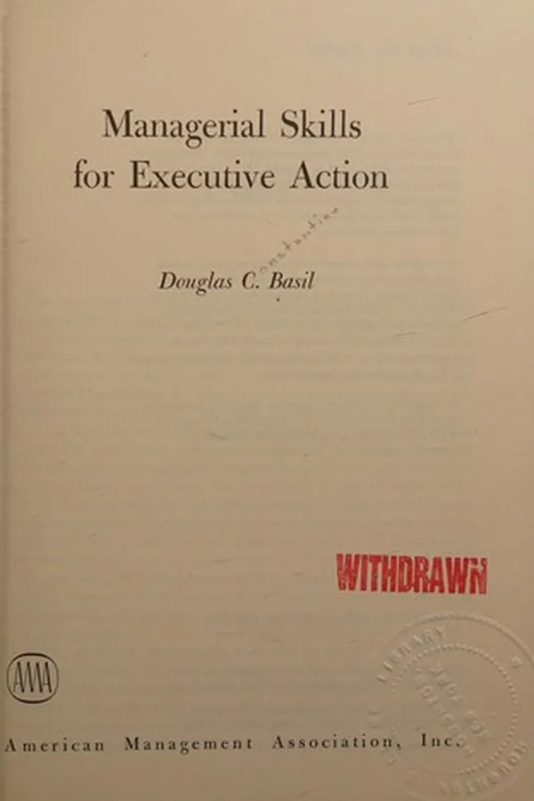 Capa de Managerial skills for executive action