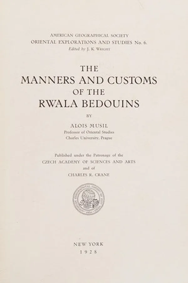 Capa de The manners and customs of the Rwala Bedouins