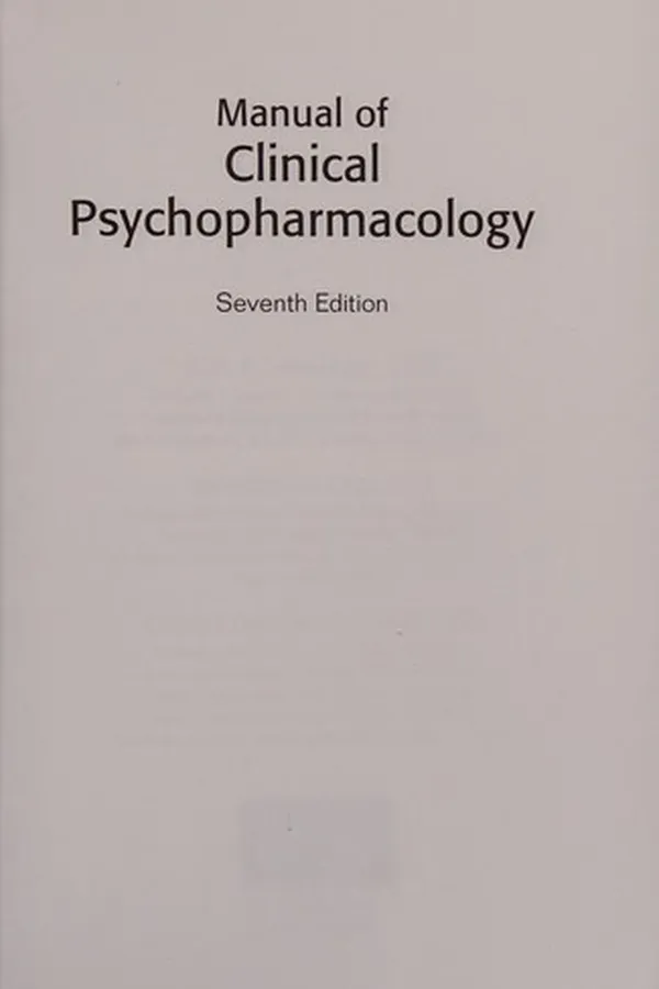 Capa de Manual of clinical psychopharmacology