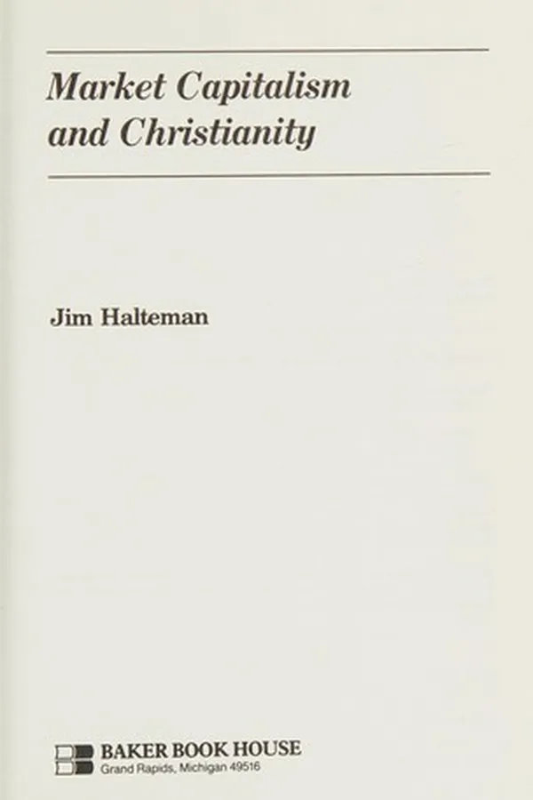 Cover of Market capitalism and Christianity