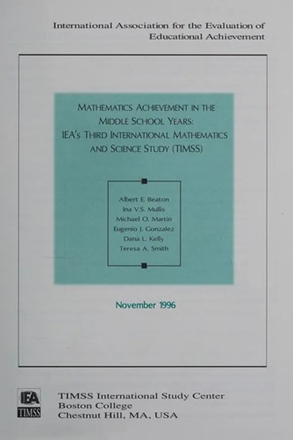 Capa de Mathematics achievement in the middle school years