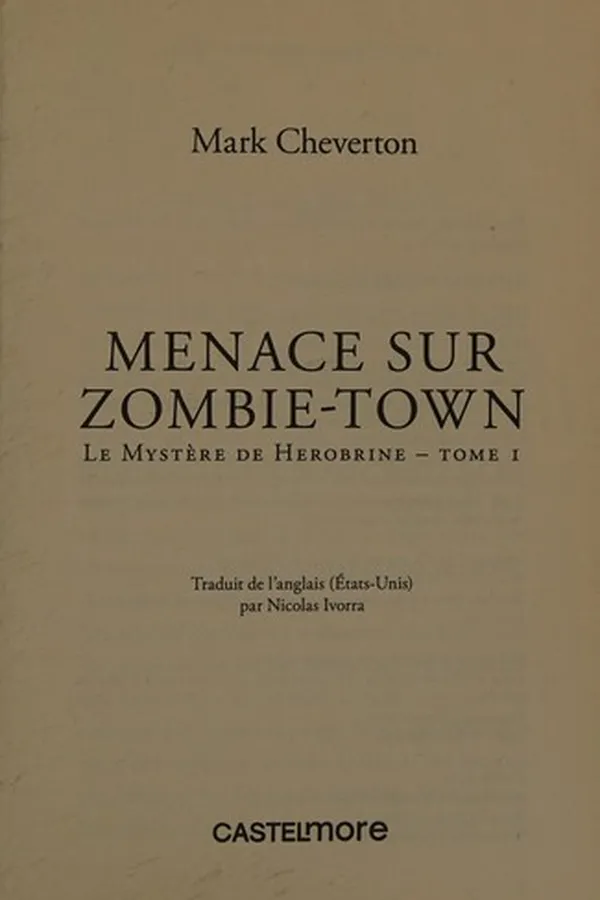 Capa de Menace sur Zombie-town