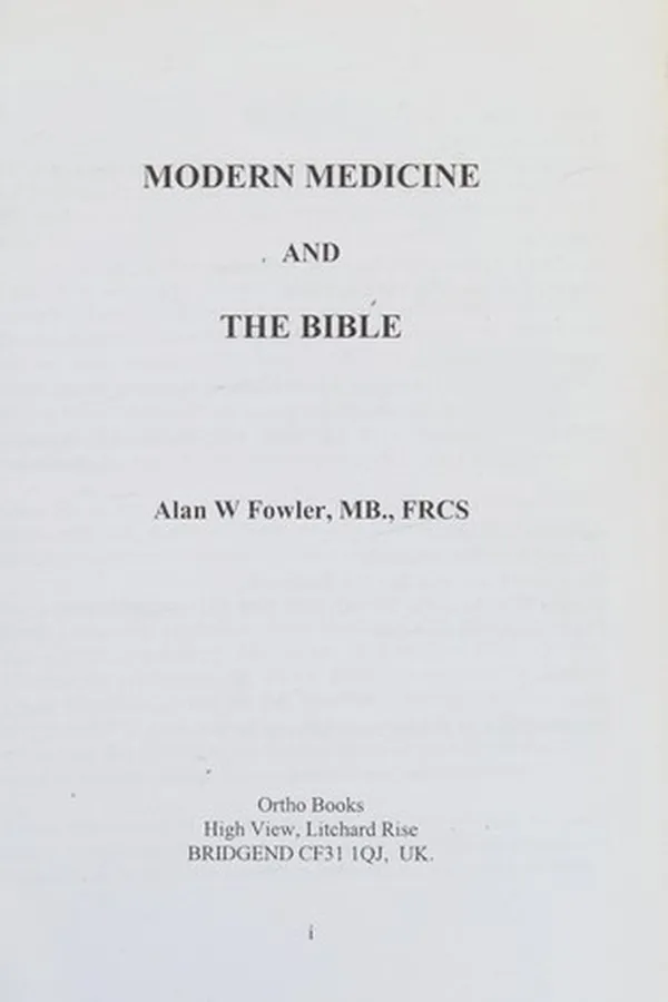 Capa de Modern Medicine and the Bible