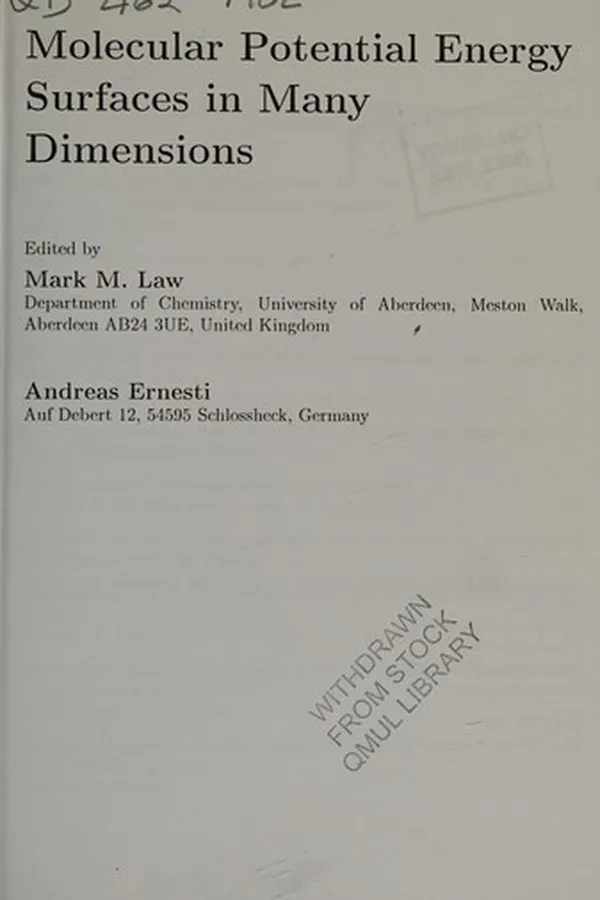 Capa de Molecular Potential Energy Surfaces in Many Dimensions
