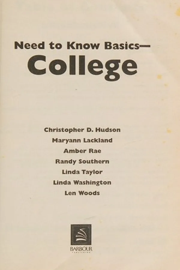 Cover of Need to know basics--college