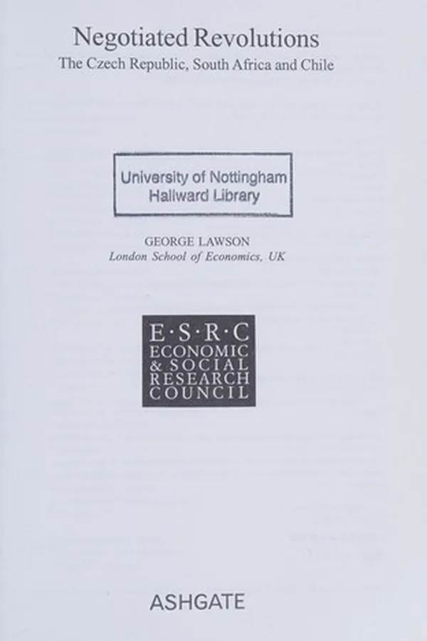 Capa de NEGOTIATED REVOLUTIONS: THE CZECH REPUBLIC, SOUTH AFRICA AND CHILE