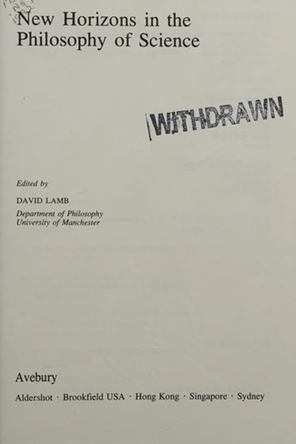 Capa de New horizons in the philosophy of science