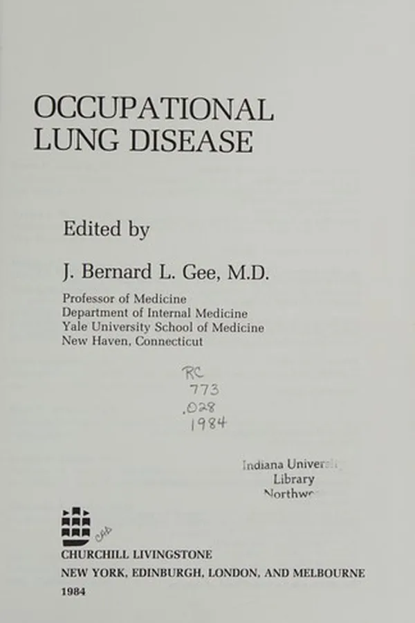 Capa de Occupational lung disease