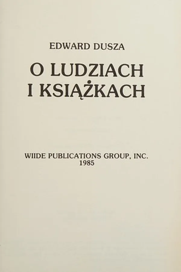 Capa de O ludziach i książkach