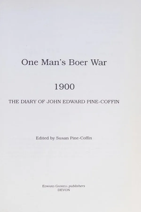 Capa de One Man's Boer War
