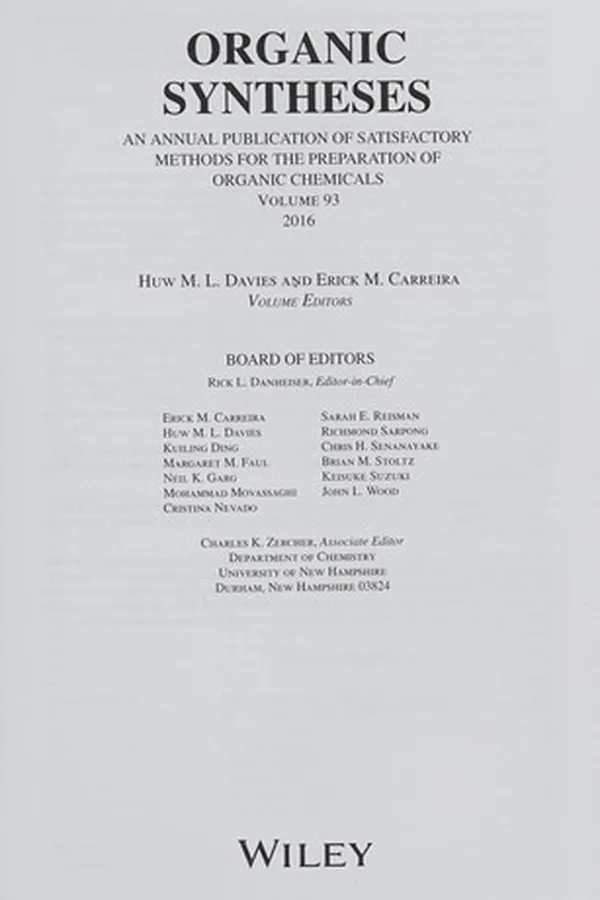 Capa de Organic Syntheses